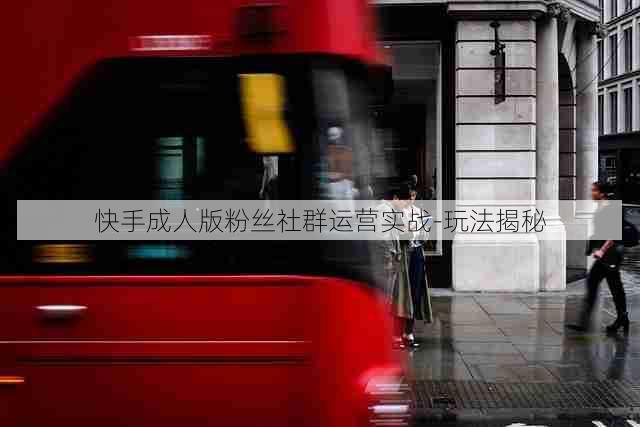 快手成人版粉丝社群运营实战-玩法揭秘