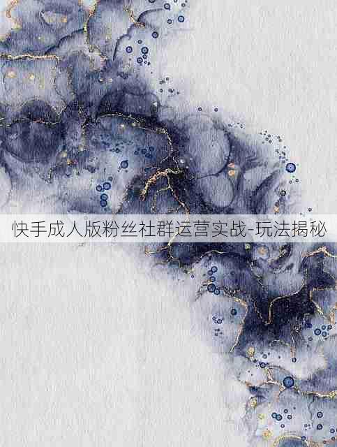 快手成人版粉丝社群运营实战-玩法揭秘
