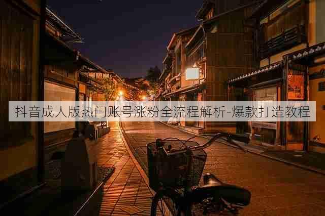 抖音成人版热门账号涨粉全流程解析-爆款打造教程